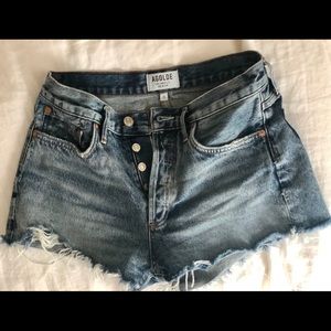 SIZE 26 AGOLDE PARKER ULTRA HIGH-RISE DENIM SHORTS